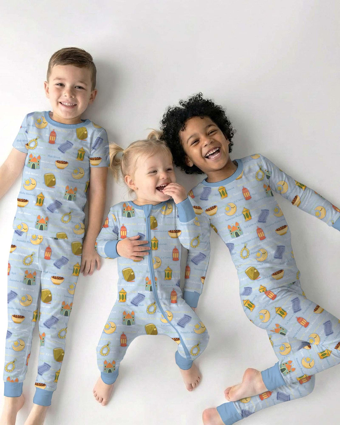 Ramadan Mubarak Family Matching Bamboo Two Piece Long Sleeve Pajama Set
