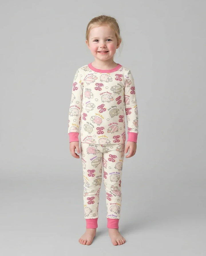 Zweiteiliges Langarm-Pyjama-Set mit Sommerfrüchten