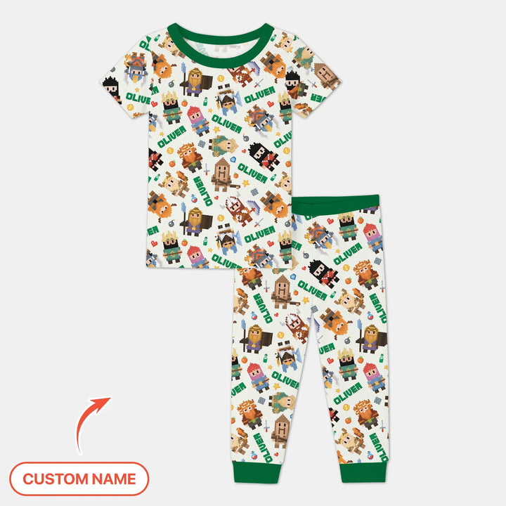 Zweiteiliges, kurzärmliges Pyjama-Set mit Marienkäfern