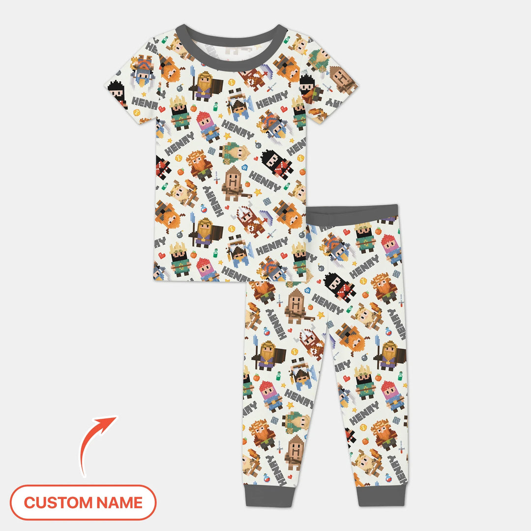 Zweiteiliges, kurzärmliges Pyjama-Set mit Marienkäfern