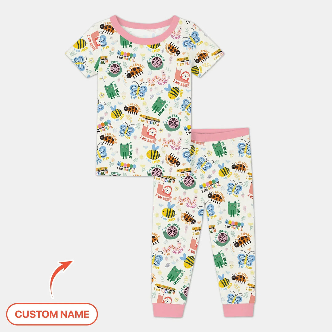 Zweiteiliges, kurzärmliges Pyjama-Set mit Marienkäfern