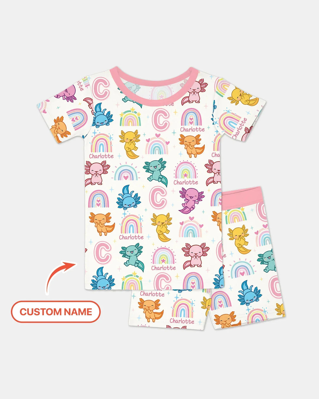 Zweiteiliges Pyjama-Set mit kurzen Ärmeln und Shorts im Sommer-Design