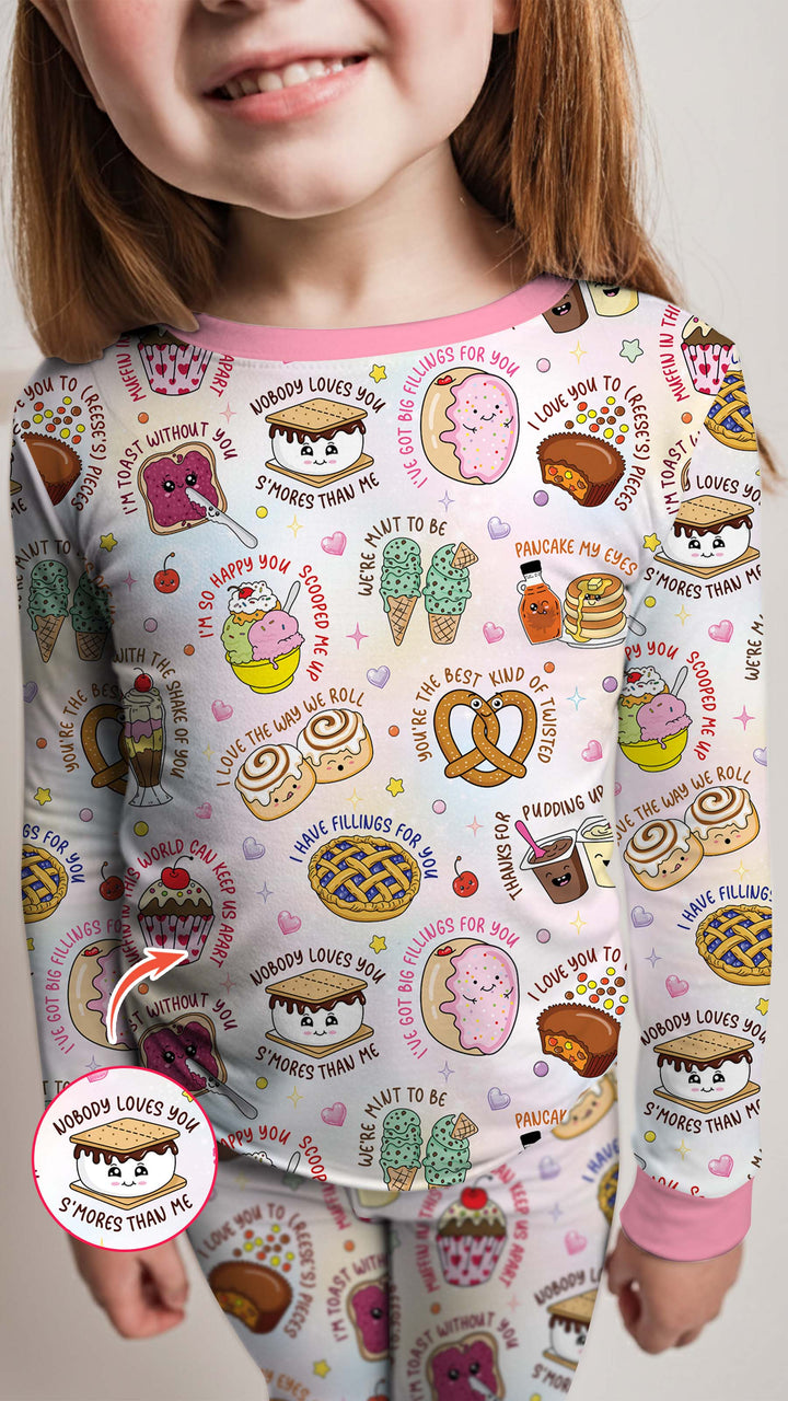 Sweet Love Puns Bamboo Two Piece Long Sleeve Pajama Set