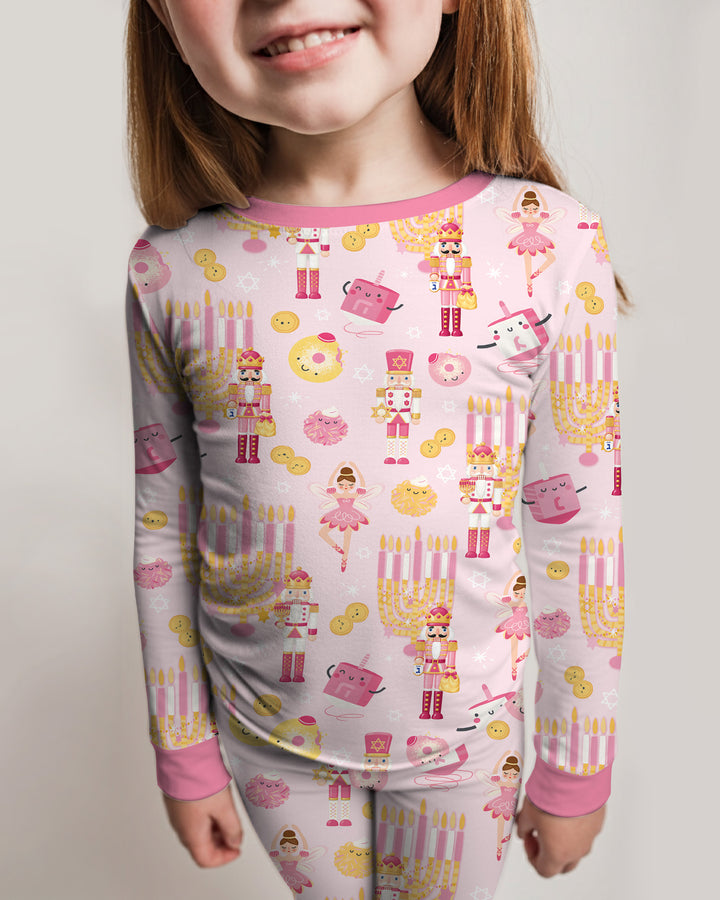 Hanukkah Nutcracker King Family Matching Bamboo Two Piece Long Sleeve Pajama Set