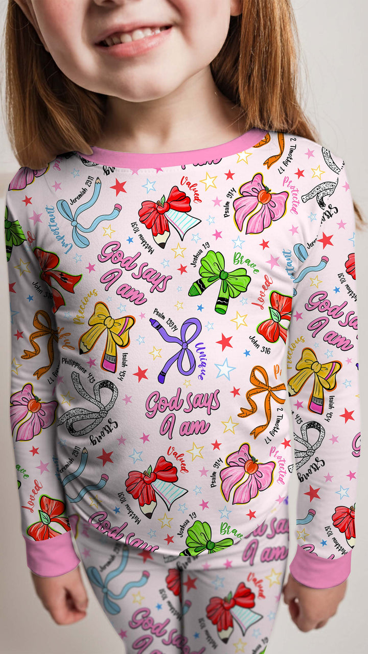 Zweiteiliges Langarm-Pyjama-Set mit Sommerfrüchten