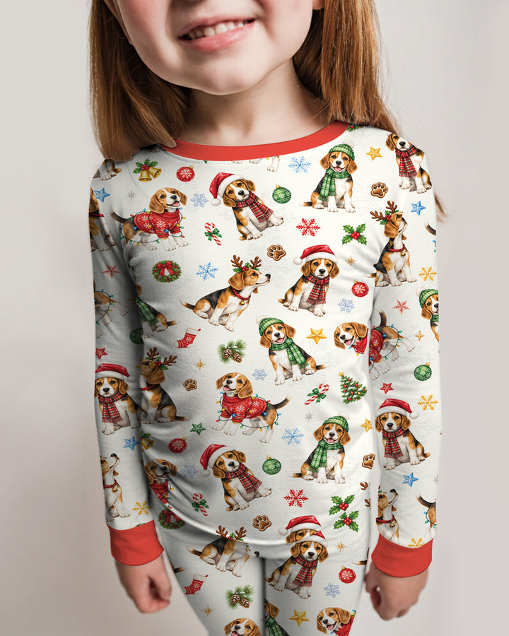 Beagle Christmas Bamboo Two Piece Long Sleeve Pajama Set