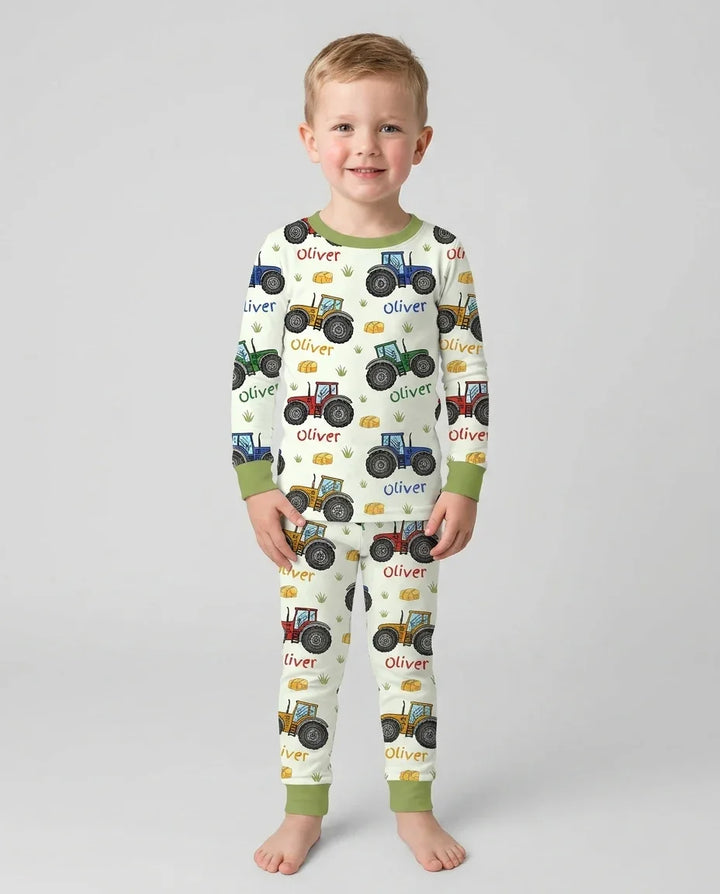 Zweiteiliges Langarm-Pyjama-Set mit Sommerfrüchten