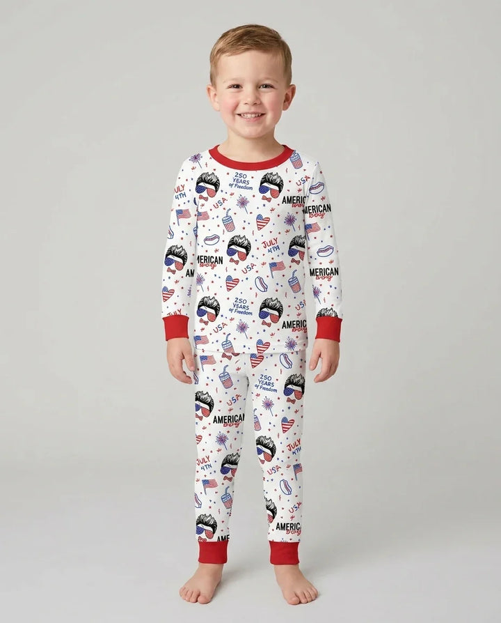 Zweiteiliges Langarm-Pyjama-Set mit Sommerfrüchten