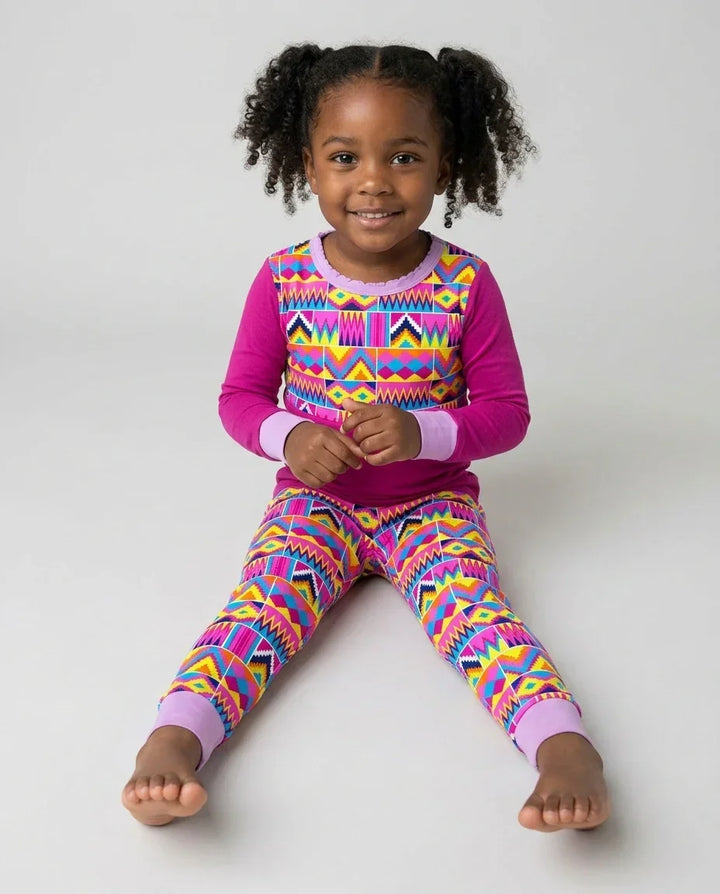 Zweiteiliges Langarm-Pyjama-Set mit Sommerfrüchten