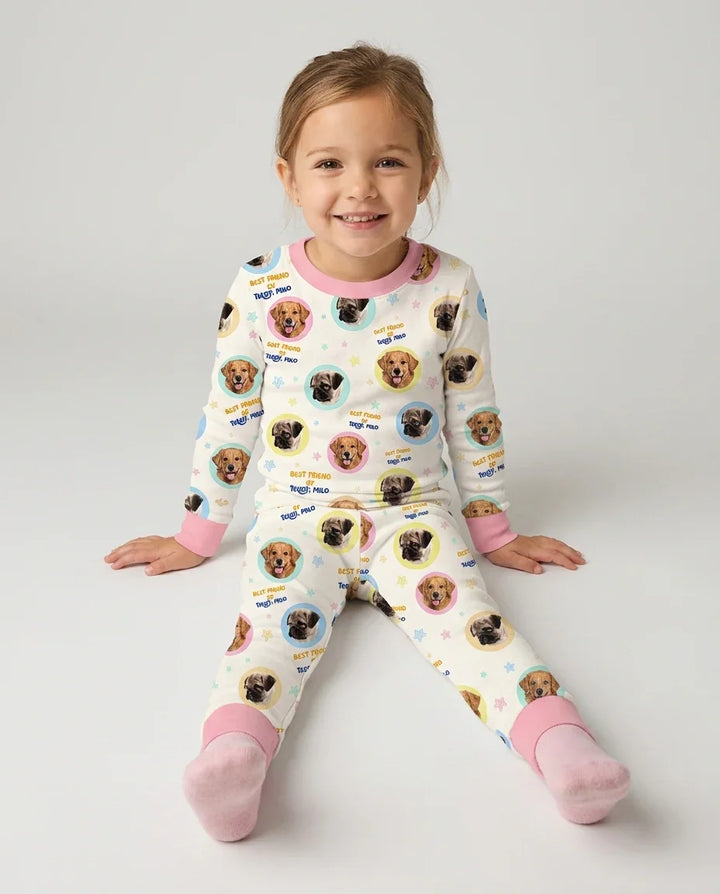 Zweiteiliges Langarm-Pyjama-Set mit Sommerfrüchten