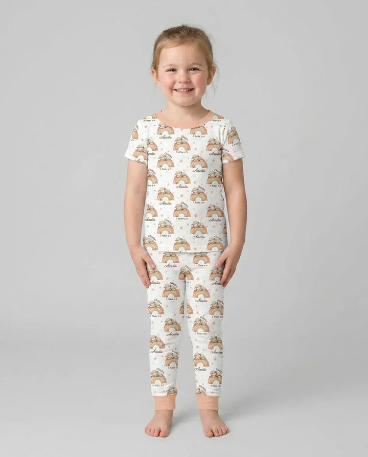 Zweiteiliges, kurzärmliges Pyjama-Set mit Marienkäfern