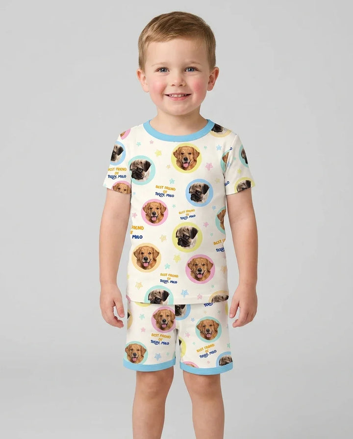 Zweiteiliges Pyjama-Set mit kurzen Ärmeln und Shorts im Sommer-Design