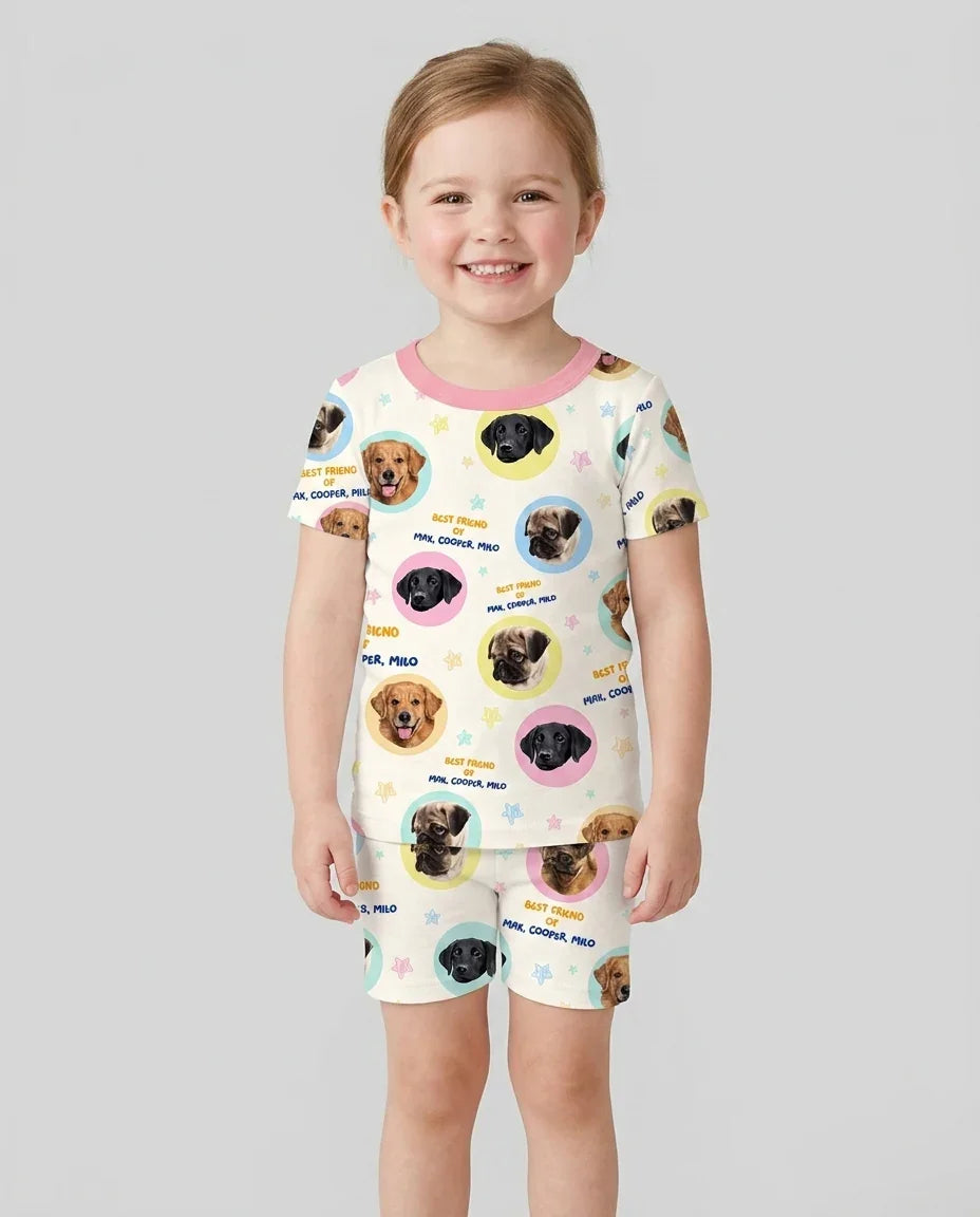 Zweiteiliges Pyjama-Set mit kurzen Ärmeln und Shorts im Sommer-Design