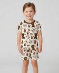 Template Zweiteiliges Pyjama-Set mit kurzen Ärmeln und Shorts
