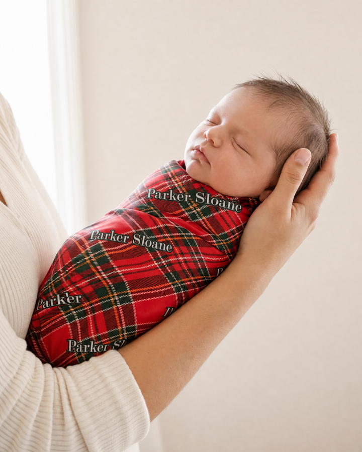 Personalized Christmas Bamboo Swaddle Blanket
