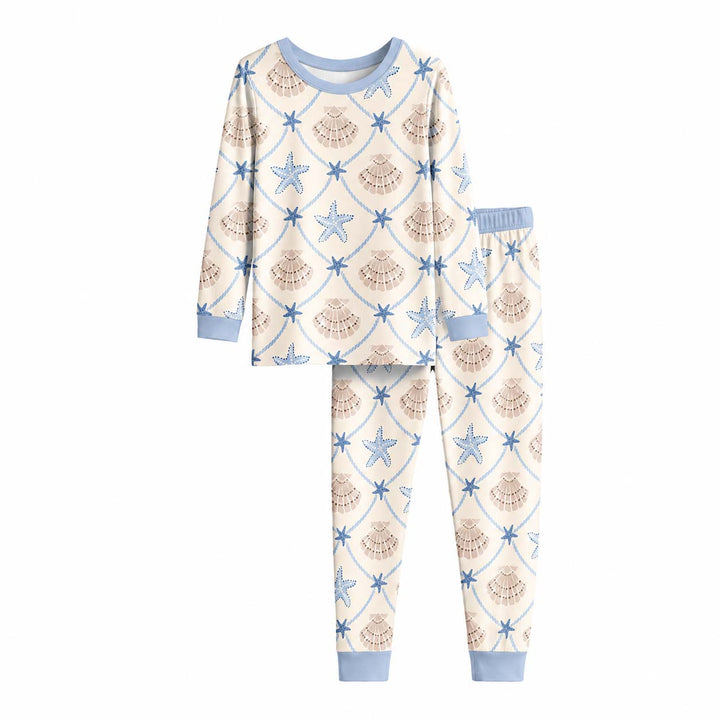Playful Coastal Creatures Bamboo Two Piece Long Sleeve Pajama Set