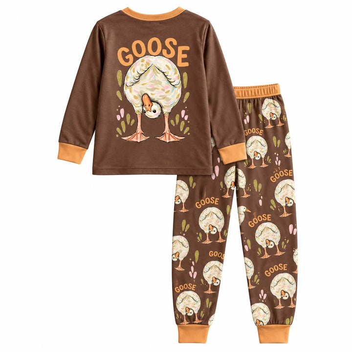 Playful Duck and Goose Bamboo Two Piece Long Sleeve Pajama Set