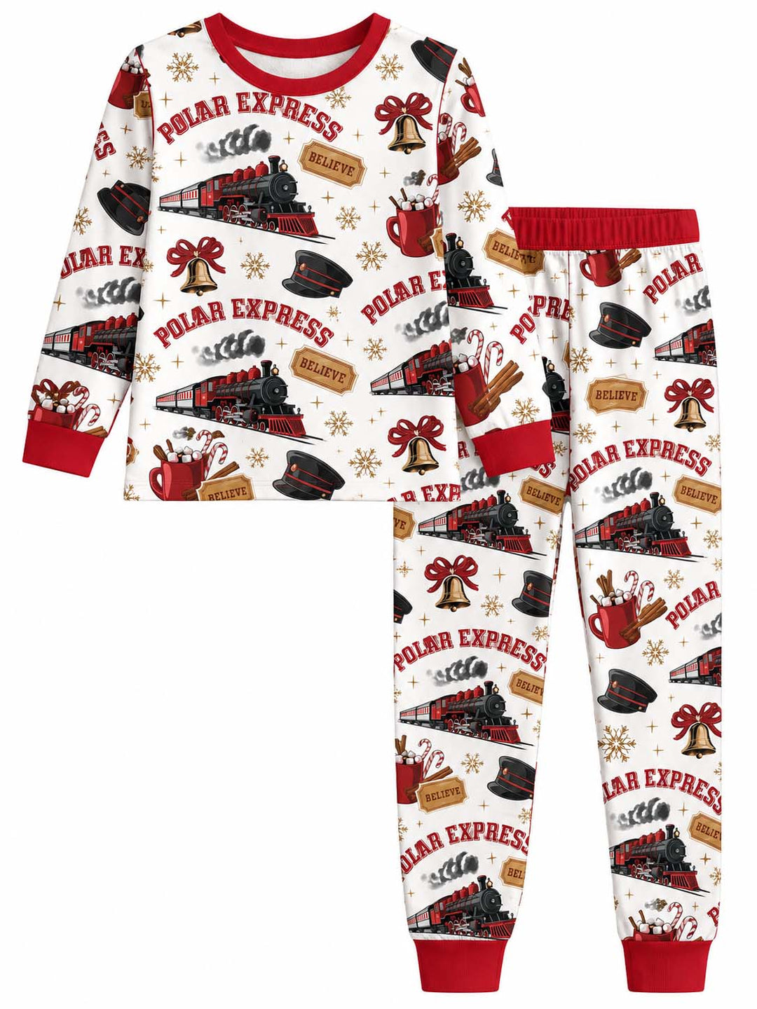 Polar Express Christmas Bamboo Two Piece Long Sleeve Pajama Set