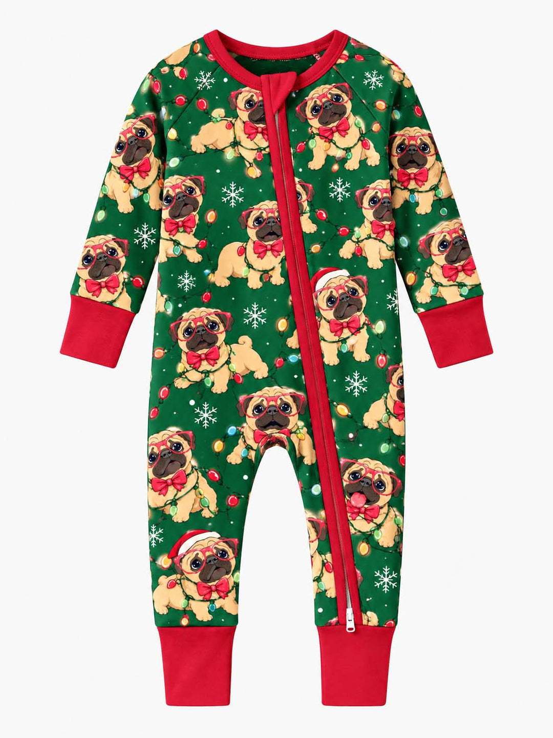 Pug Christmas Lights Bamboo Convertible Zippy
