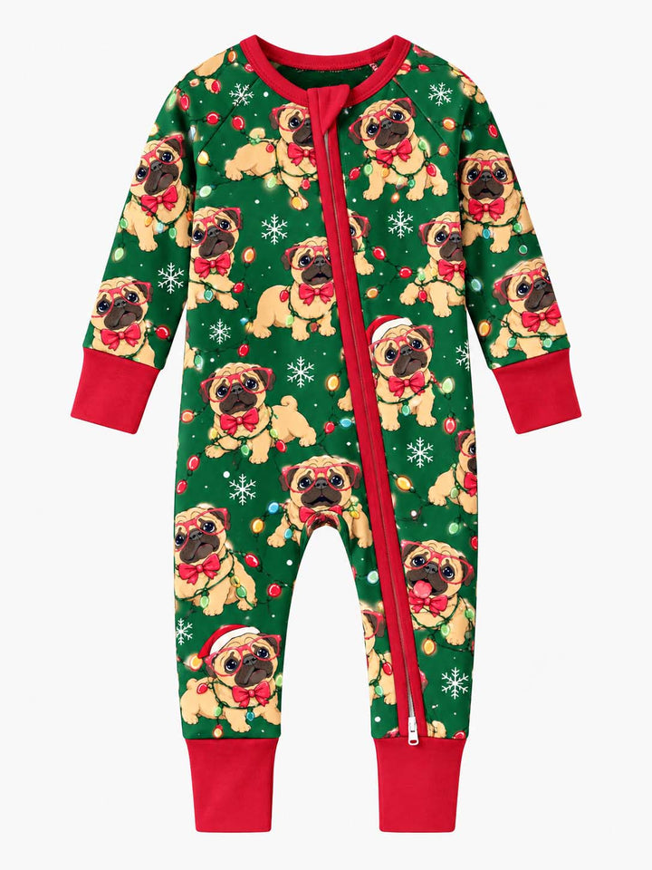 Pug Christmas Lights Bamboo Convertible Zippy