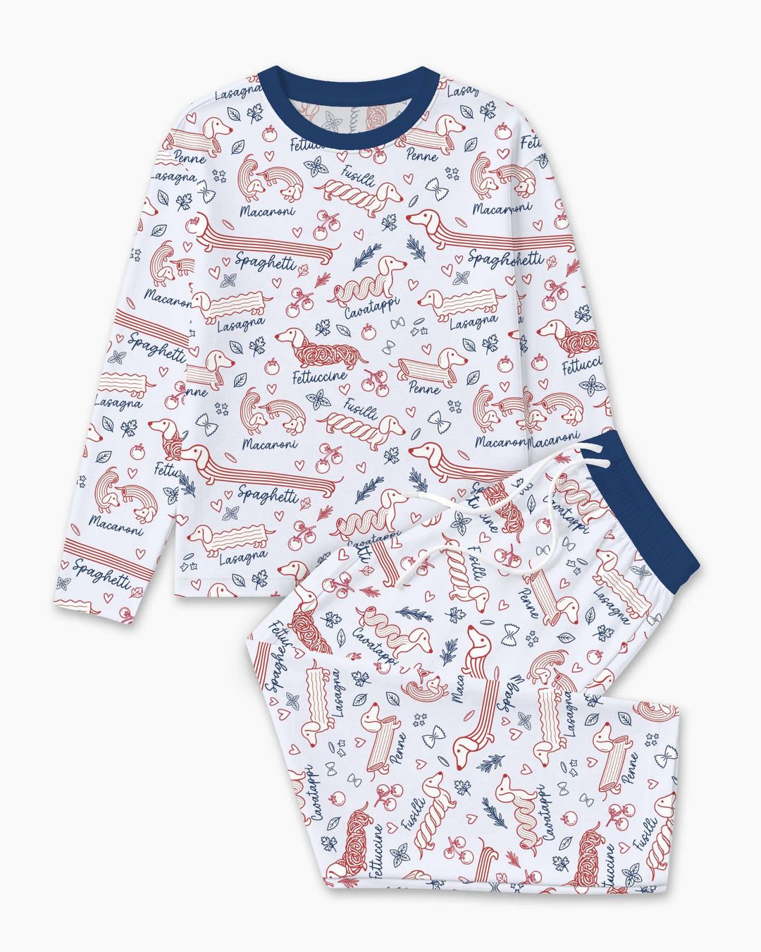Funny Dachshund Pasta Pups Bamboo Men's Pajama Set