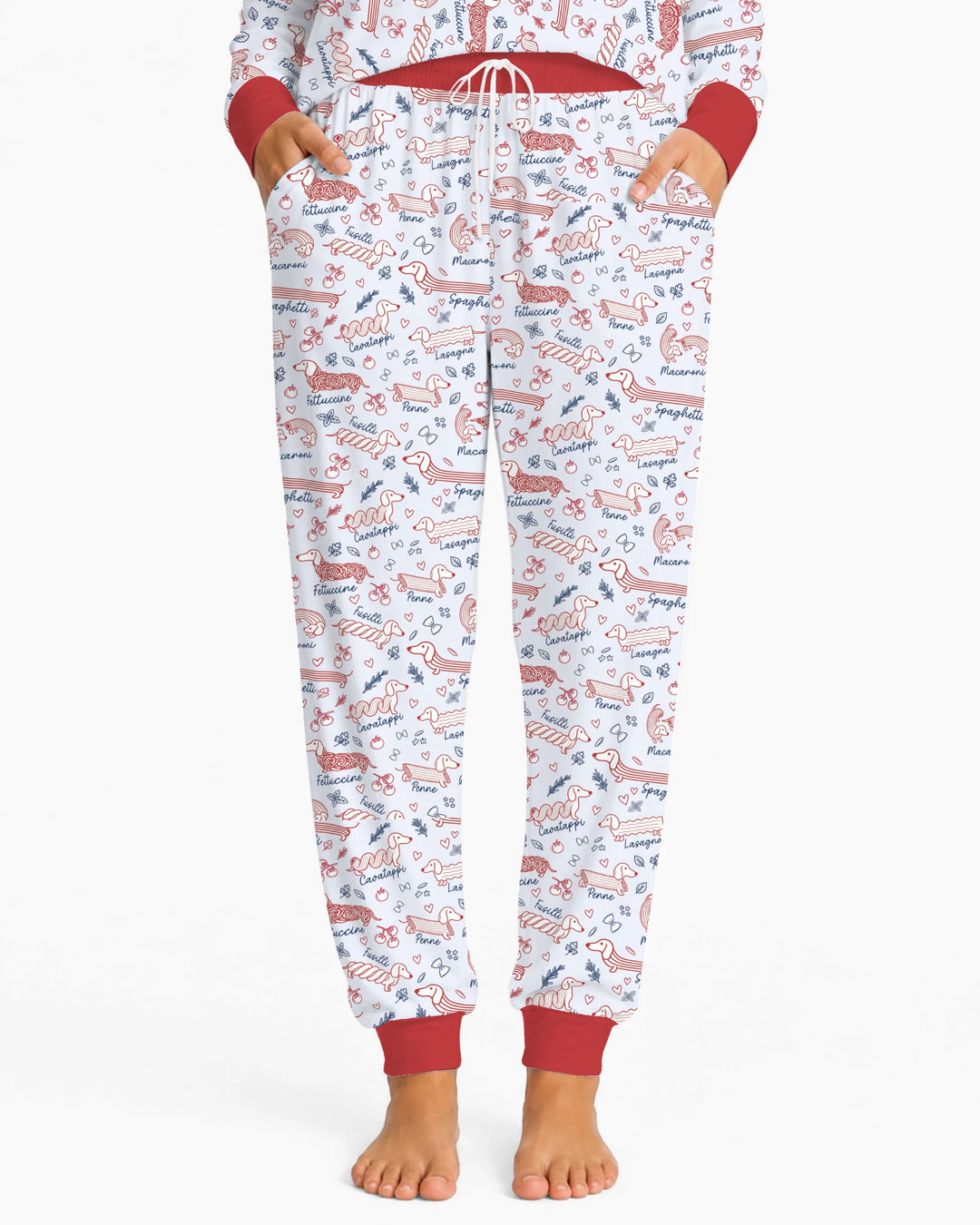 Funny Dachshund Pasta Pups Bamboo Women Pajama Set