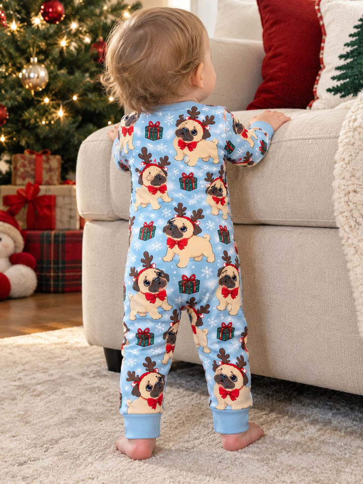 Reindeer Pug Christmas Bamboo Convertible Zippy