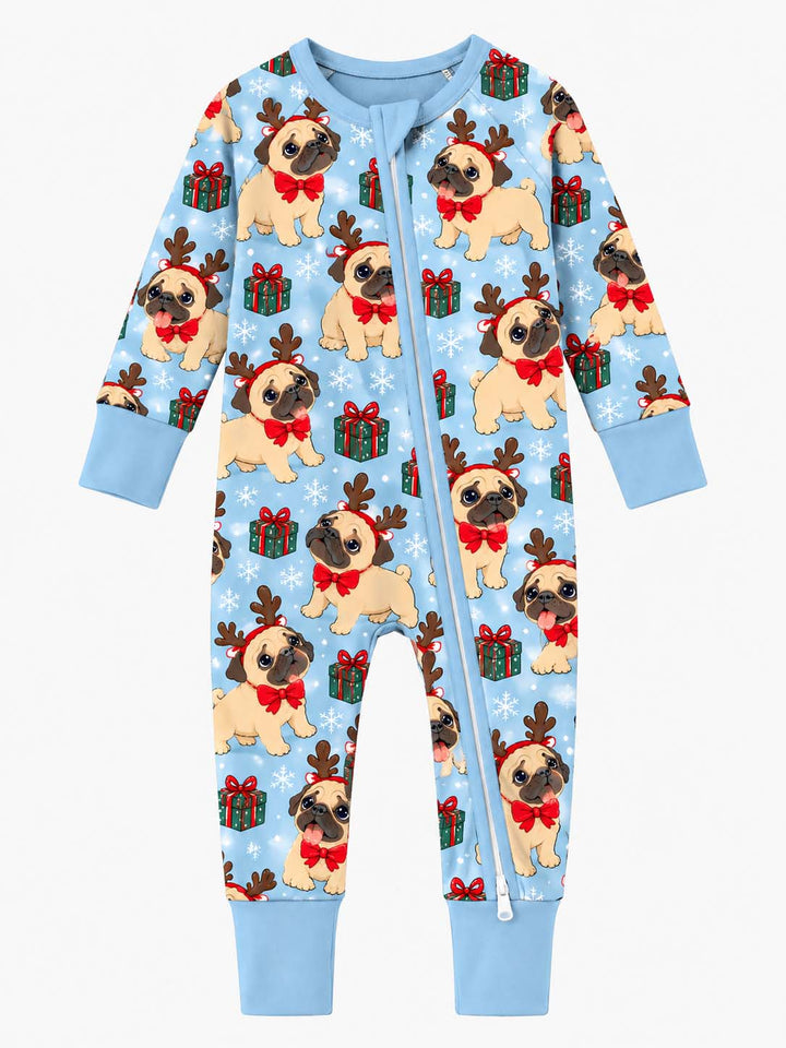 Reindeer Pug Christmas Bamboo Convertible Zippy