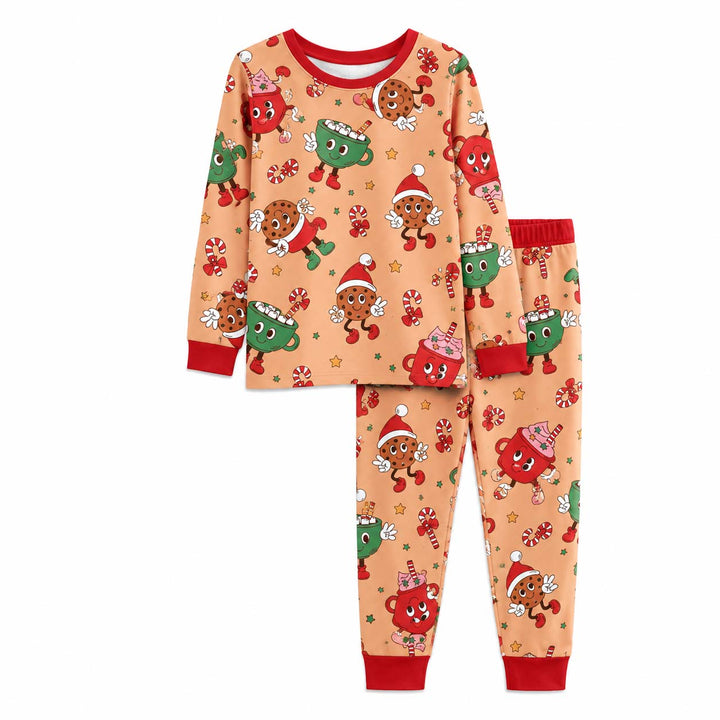 Retro Christmas Treats Bamboo Two Piece Long Sleeve Pajama Set