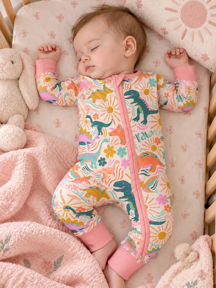 Retro Dinosaur Garden Bamboo Convertible Zippy
