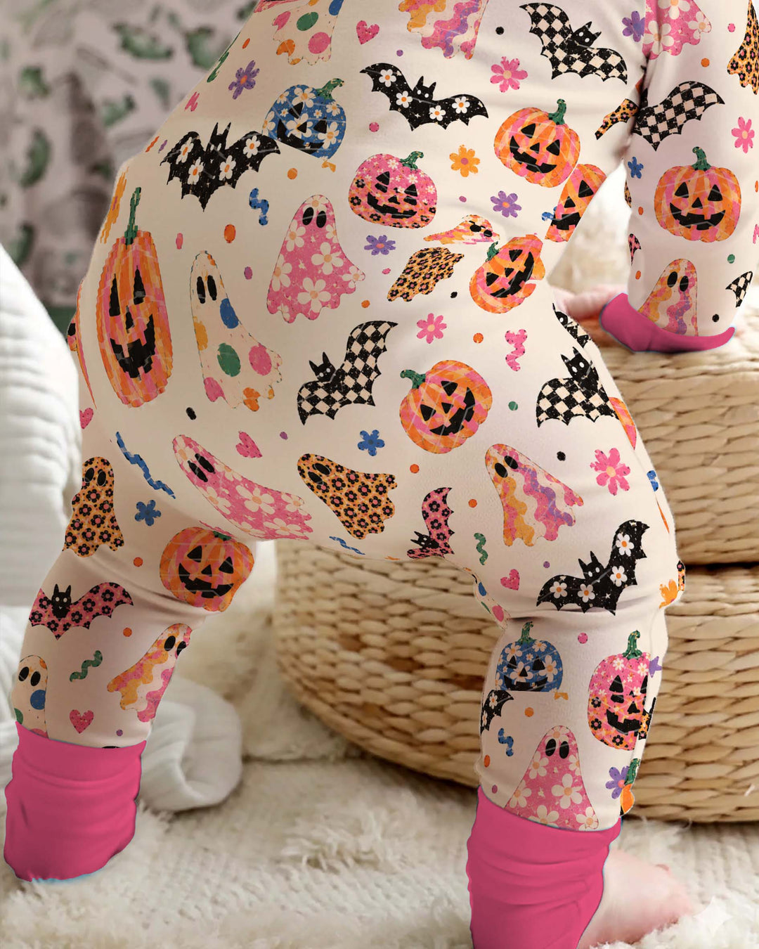 Retro Floral Halloween Bamboo Convertible Zippy
