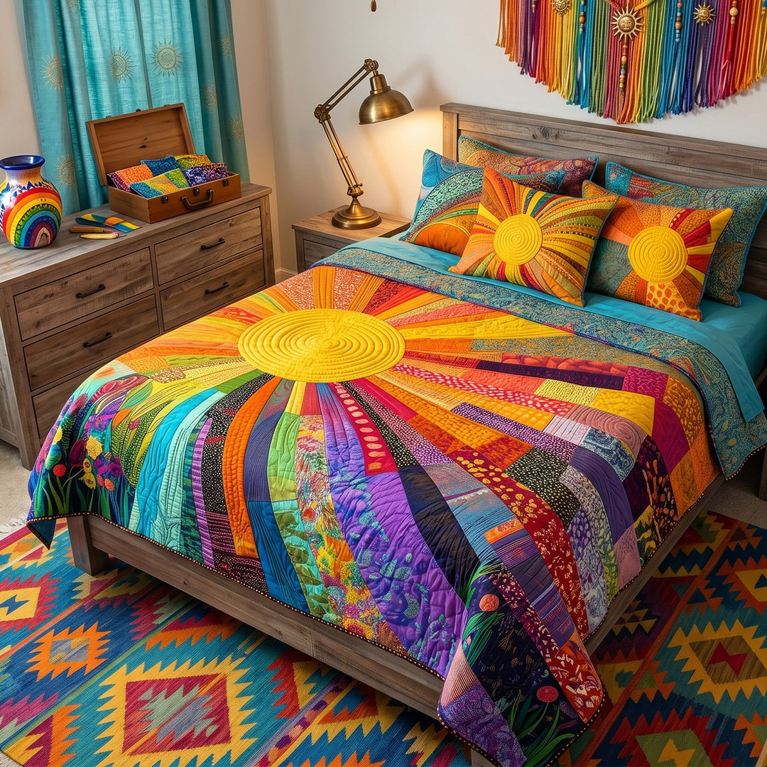 Rising Sun Bamboo Quilt Bedding Set