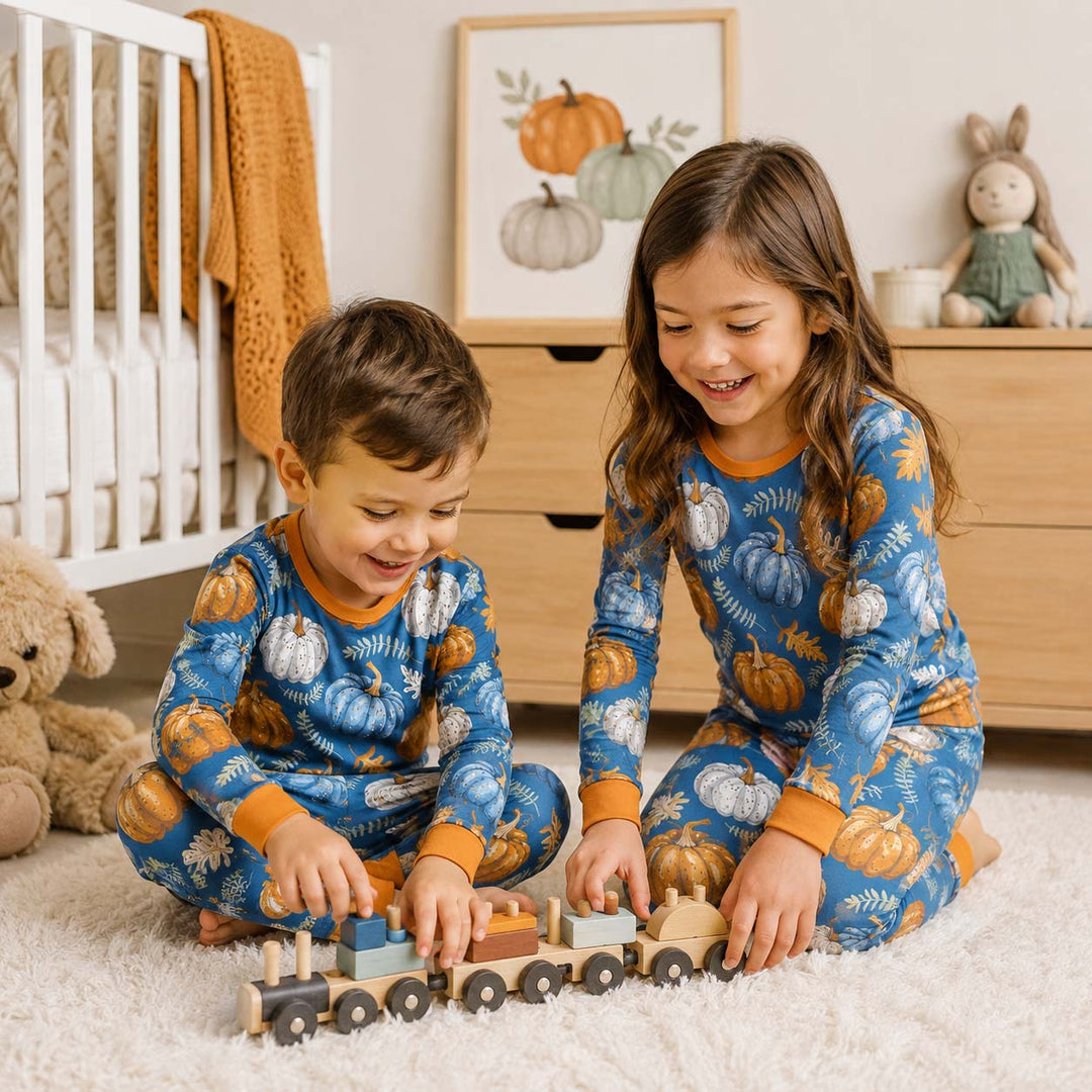 Rustic Fall Memories Bamboo Two Piece Long Sleeve Pajama Set