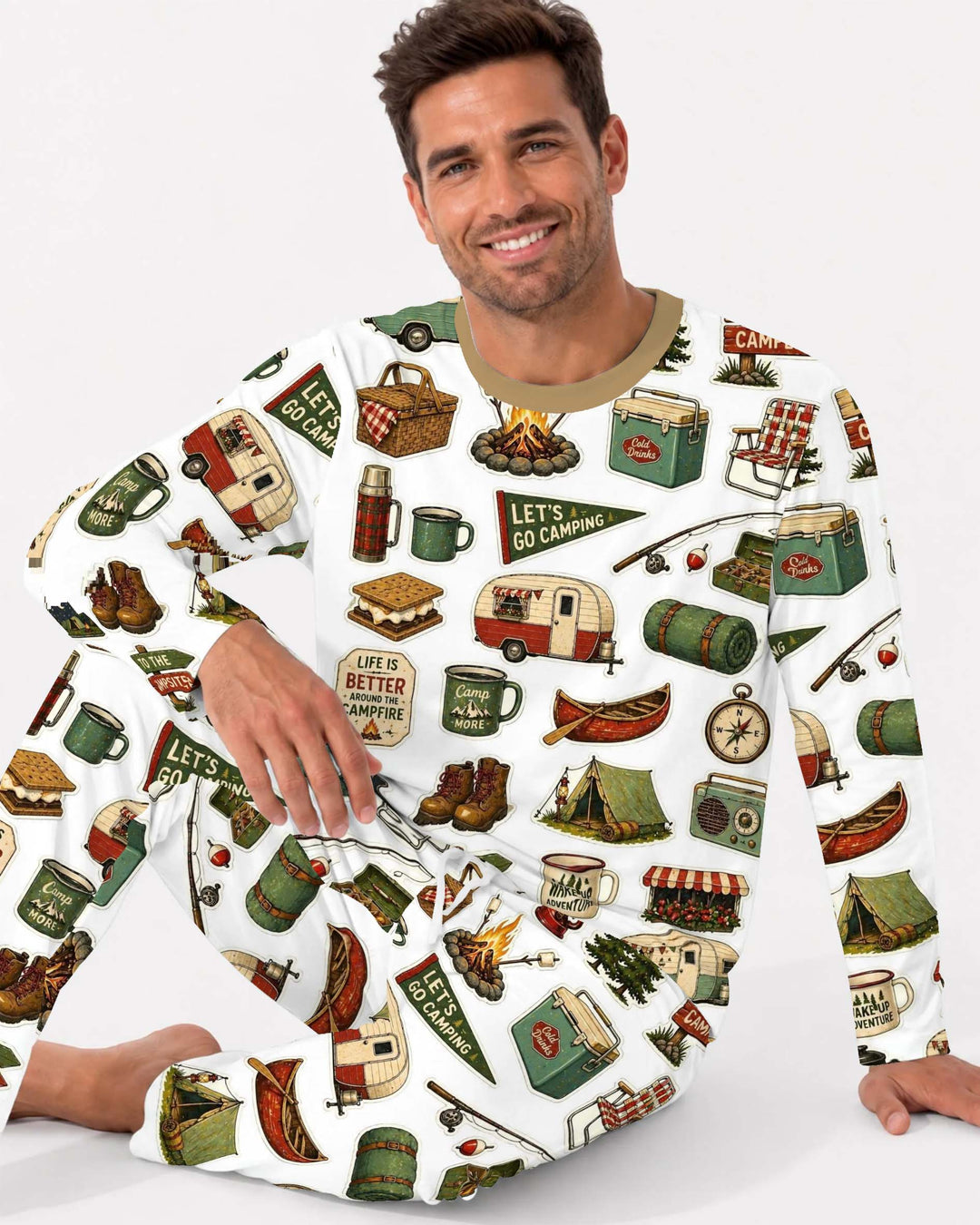 Rustic Happy Campers Bamboo Men's Pajama Set