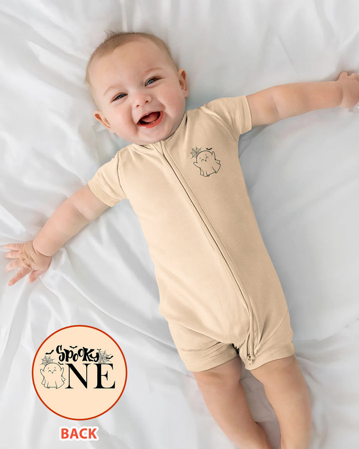 Spooky One Birthday First Birthday Halloween Bamboo Shorty Zippy