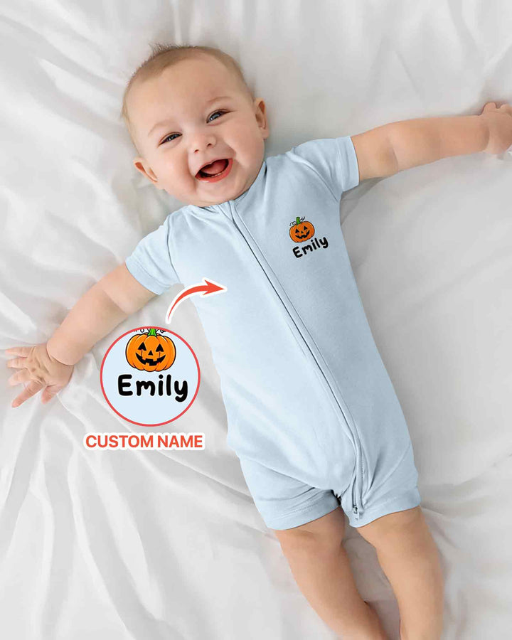 Personalized Spooky Season Pumpkin Ghost Bamboo Shorty Zippy