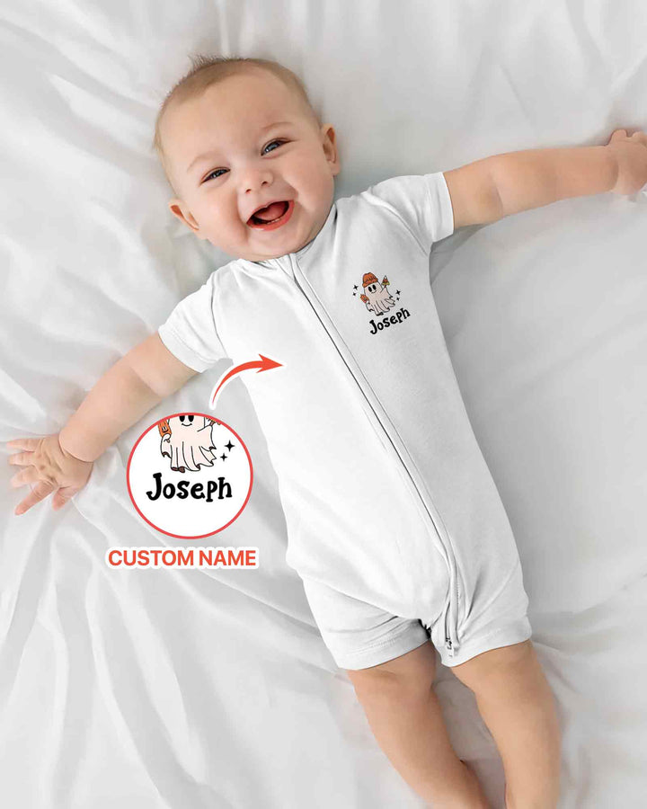 Personalized One Spooky Dude Pumpkin Bamboo Shorty Zippy