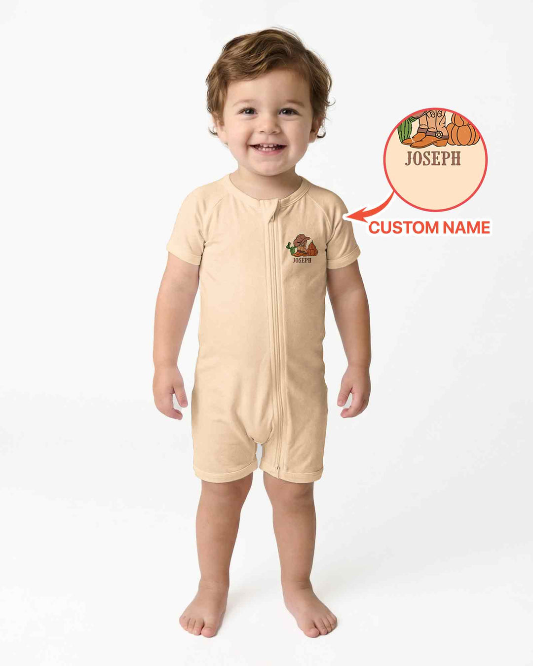 Personalized Spooky Cowboy Cowgirl Bamboo Shorty Zippy