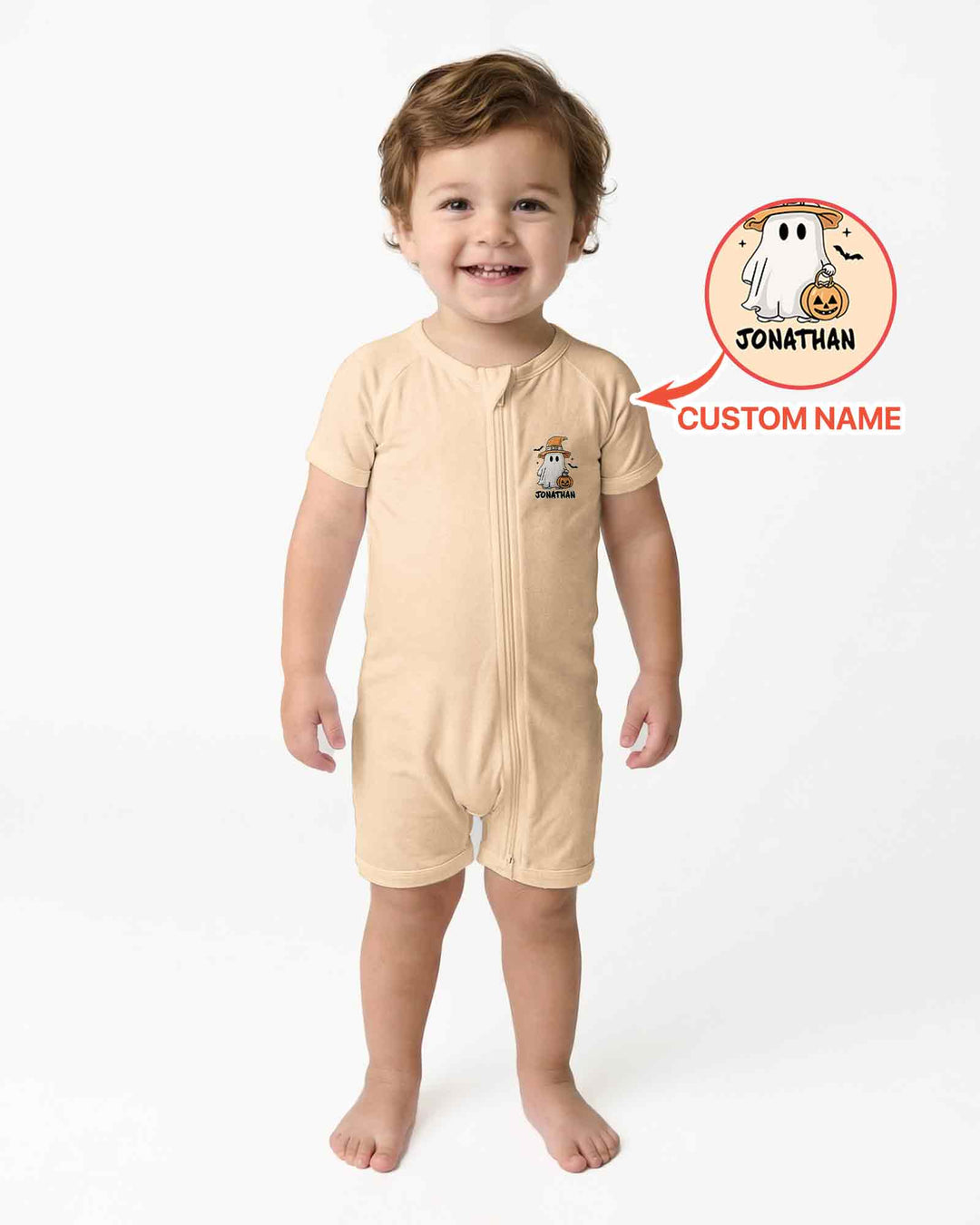 Personalized One Spooky Dude First Halloween Bamboo Shorty Zippy