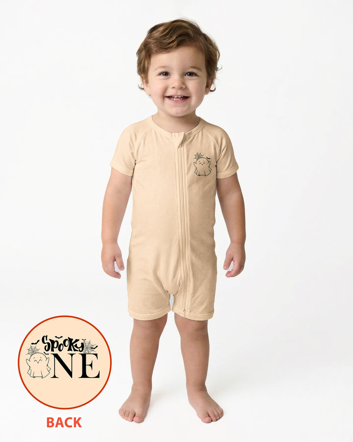 Spooky One Birthday First Birthday Halloween Bamboo Shorty Zippy