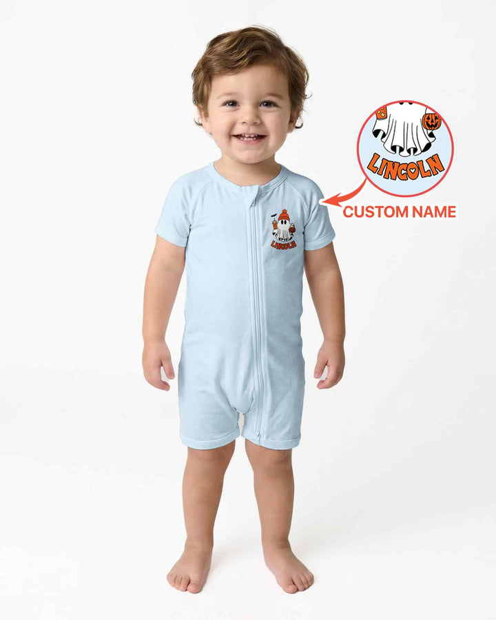 Personalized One Spooky Dude Halloween Baby Birthday Halloween Bamboo Shorty Zippy