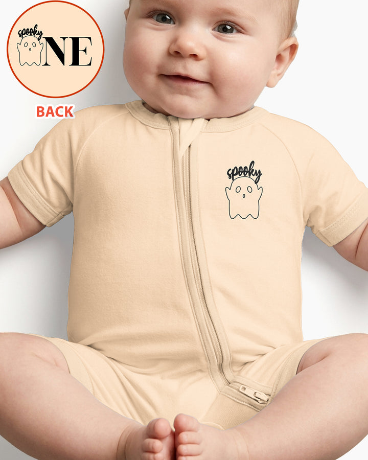 Spooky One Birthday Boo First Birthday Halloween Bamboo Shorty Zippy