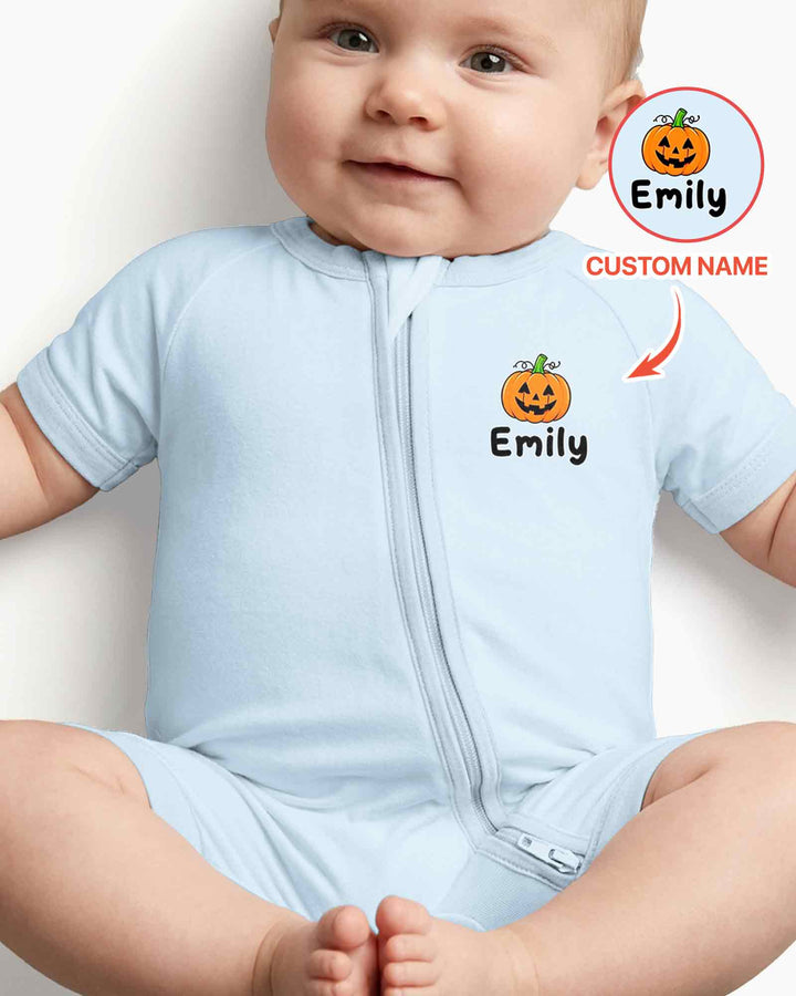 Personalized Spooky Season Pumpkin Ghost Bamboo Shorty Zippy