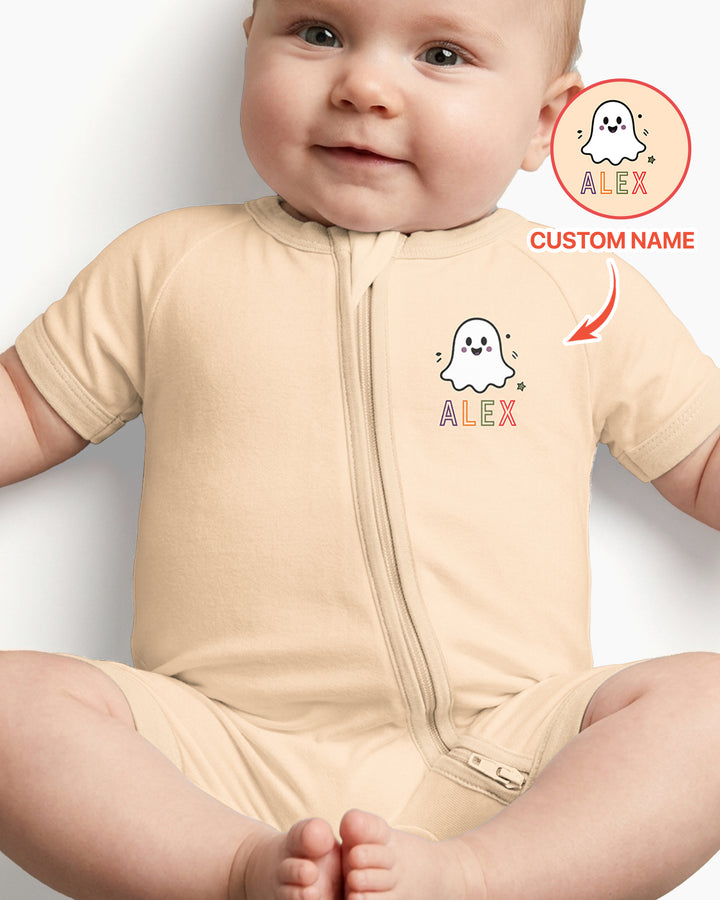 Custom Name Halloween 1st Birthday Bamboo Shorty Zippy