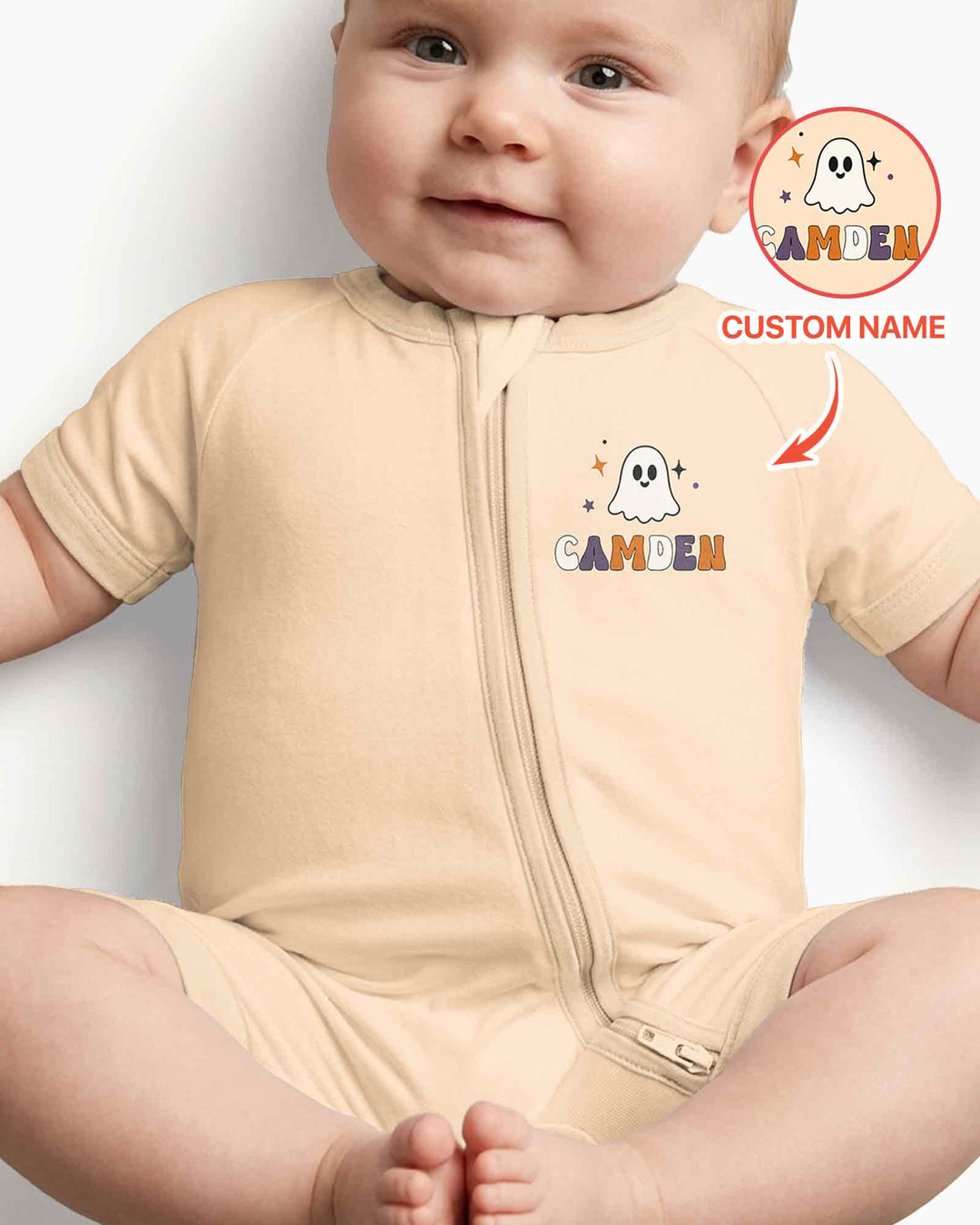 Personalized Spooky One Halloween Bamboo Shorty Zippy