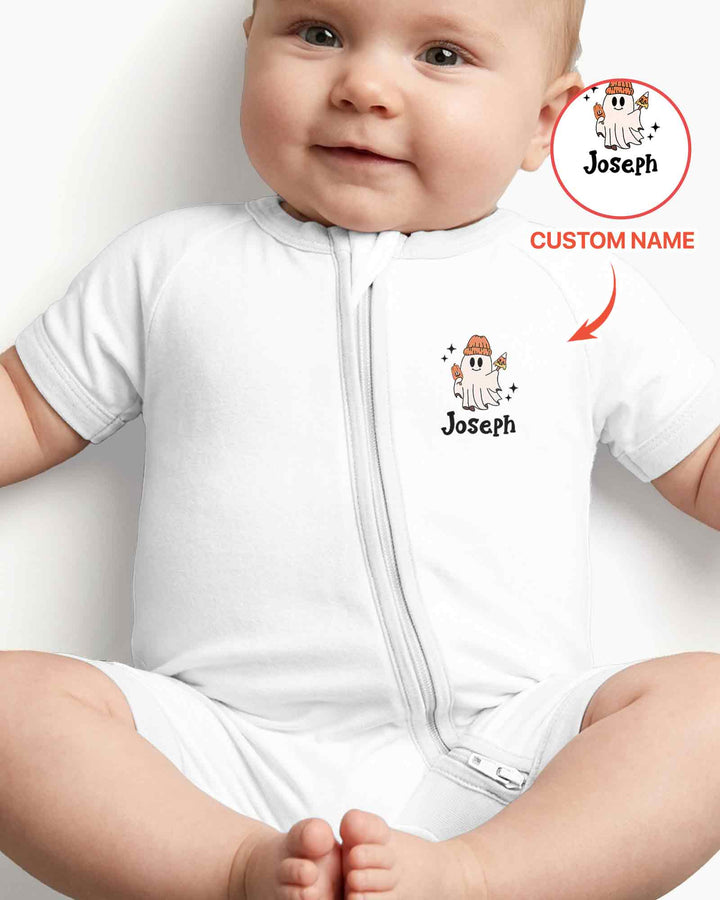 Personalized One Spooky Dude Pumpkin Bamboo Shorty Zippy