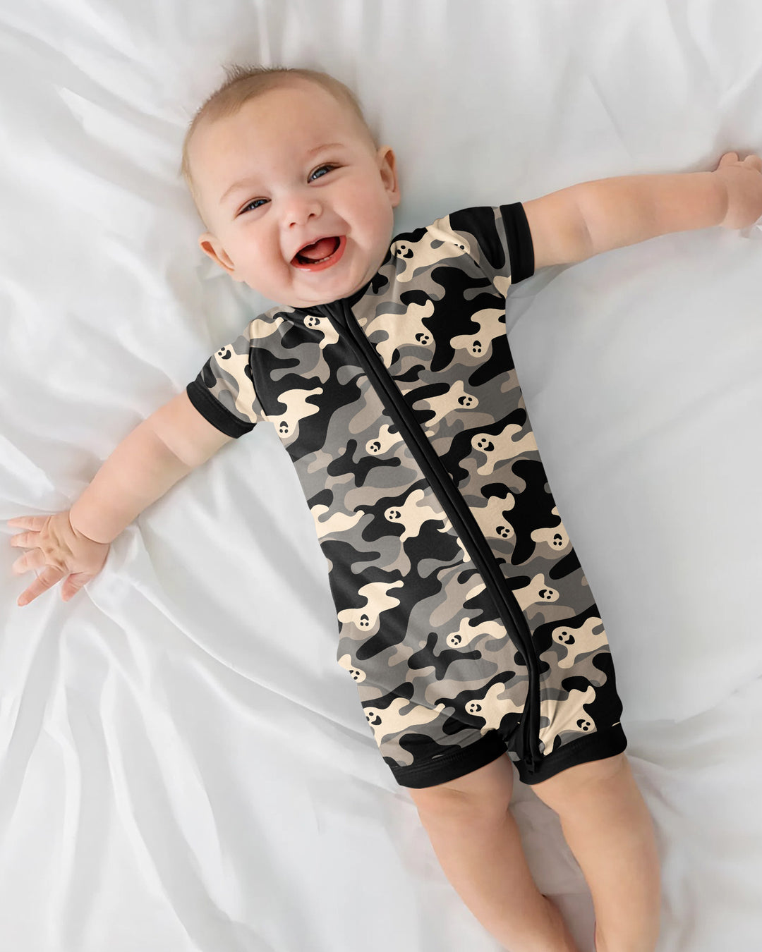 Camo Halloween Ghost Bamboo Shorty Zippy