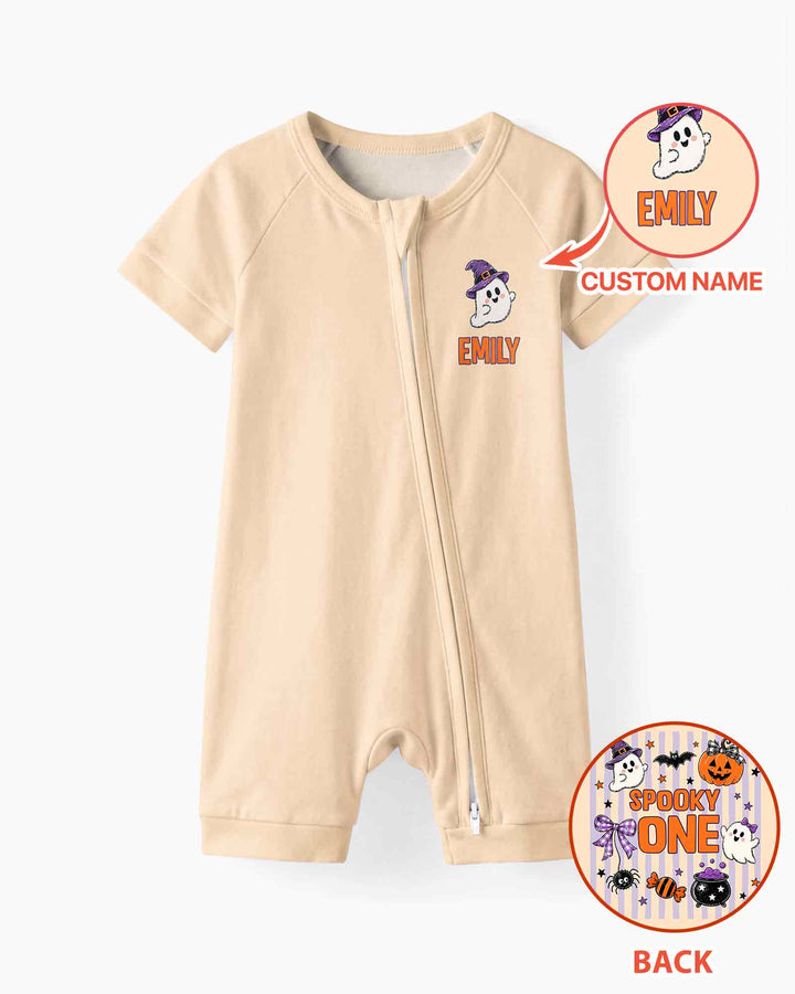 Custom Name Spooky One First Halloween Bamboo Shorty Zippy