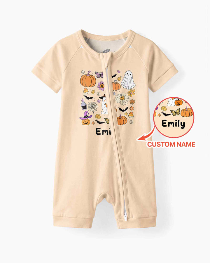 Personalized Retro Halloween Bamboo Shorty Zippy