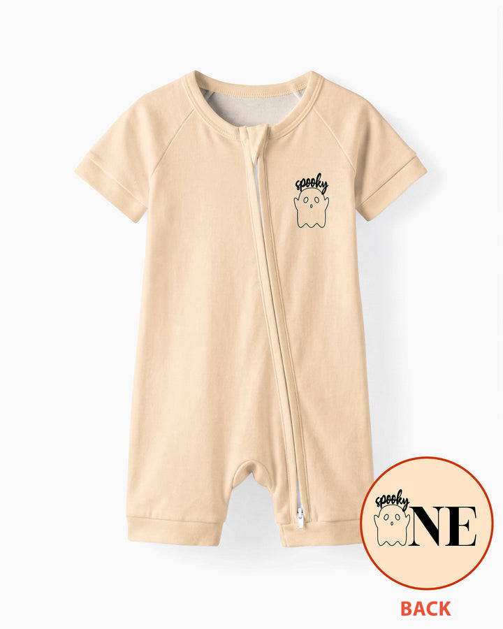 Spooky One Birthday Boo First Birthday Halloween Bamboo Shorty Zippy